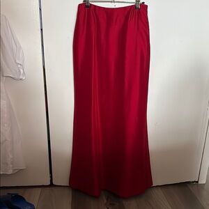 Anne Taylor Red Trumpet Maxi Skirt for Cocktail Nights